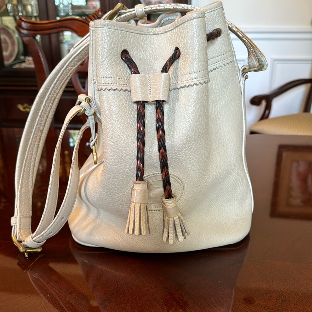 Dooney Bourke all leather drawstring handbag